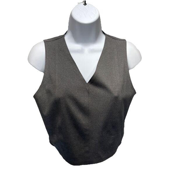 Theory + Zeen Size Small  Slim V neck Top  Heather Gray  zip back - Picture 2 of 15